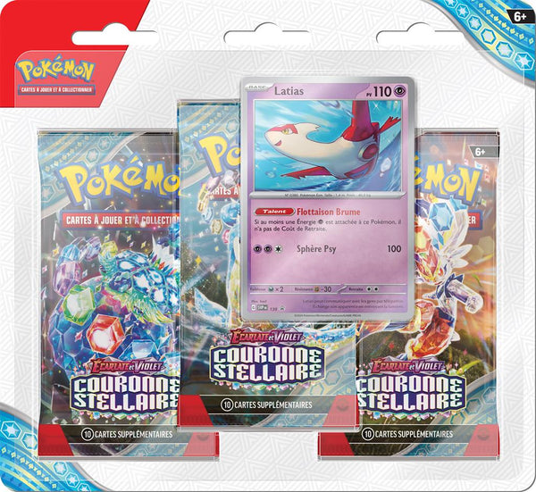 Pokémon EV07 :Couronne stellaire LATIAS pack 3 boosters (EN STOCK)
