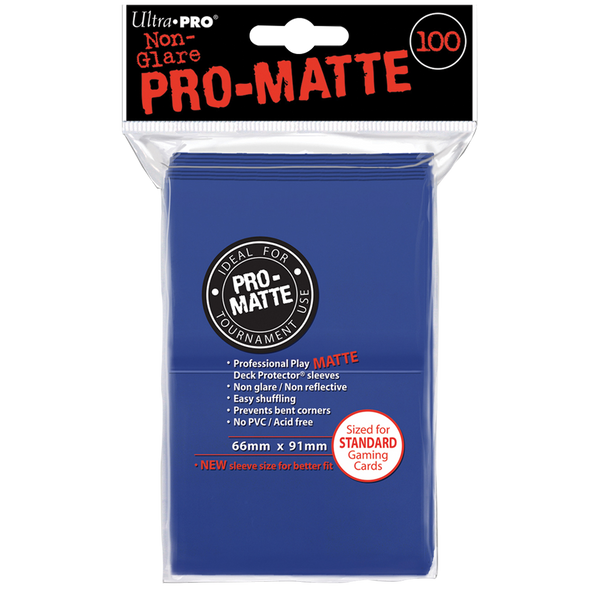 Ultra PRO : 100 Sleeves PRO-Matte Bleu 66mm x 91mm