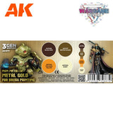 WARGAME COLOR SET. NON METALLIC METAL GOLD (W. B.)