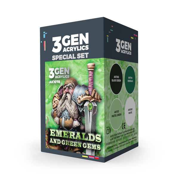 WARGAME COLOR SET. EMERALDS AND GREEN GEMS