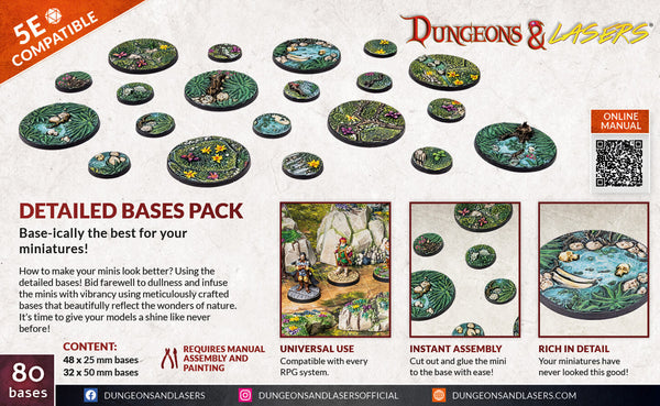 DUNGEONS & LASERS - DÉCORS -Detailled bases pack