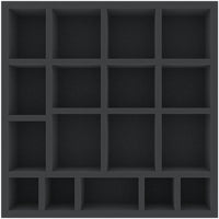 ABMFHR055BO 300 mm x 300 mm x 55 mm foam tray for board games with 17 compartments