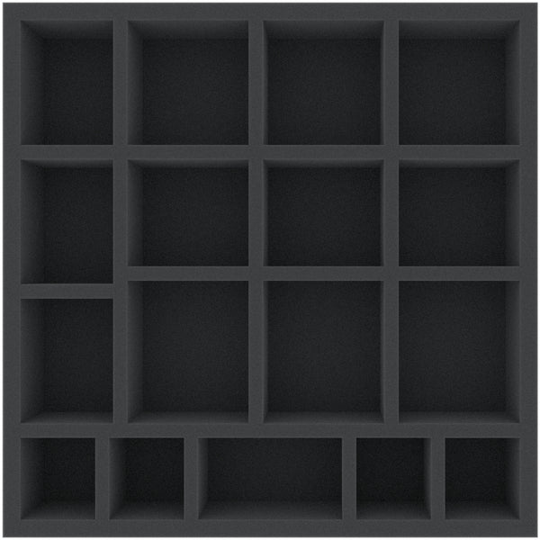 ABMFHR055BO 300 mm x 300 mm x 55 mm foam tray for board games with 17 compartments