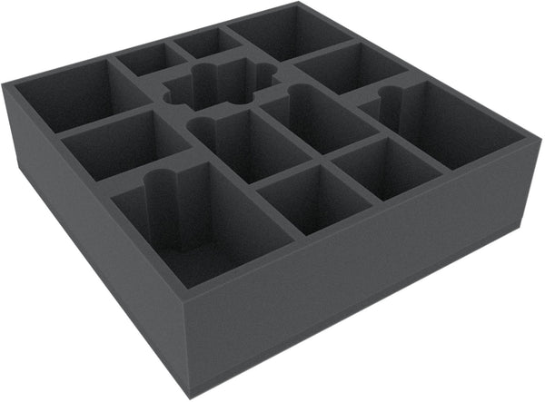 AFEM080BO 285 mm x 285 mm x 285 mm x 80 mm plateau en mousse pour boîtes de jeux de société - 13 compartiments