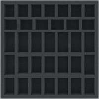 AFMEDY040BO 285 mm x 285 mm x 40 mm plateau en mousse avec 34 compartiments pour boîtes de jeux de société