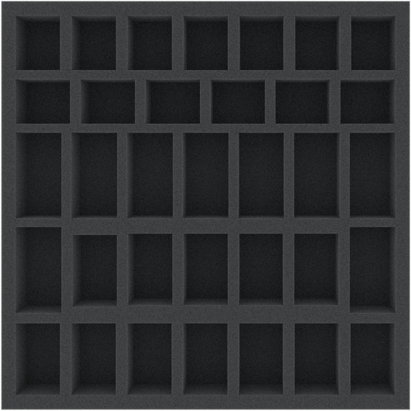 AFMEDY040BO 285 mm x 285 mm x 40 mm plateau en mousse avec 34 compartiments pour boîtes de jeux de société