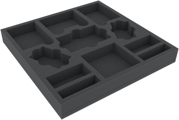 AFMEUX035BO 285 mm x 285 mm x 35 mm plateau en mousse pour jeux de société à 11 compartiments