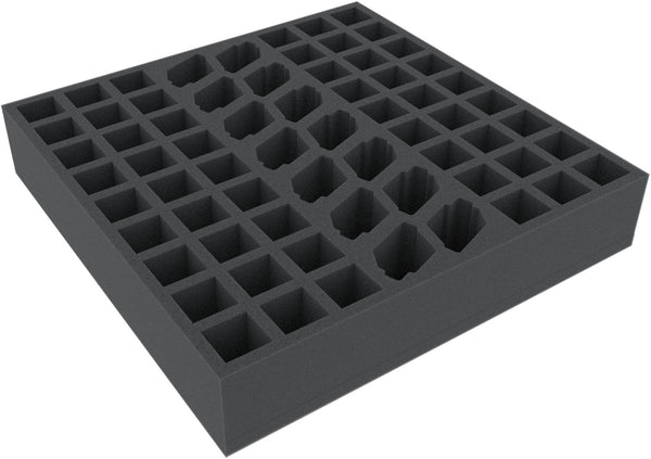 AGMEAL055BO 295 mm x 295 mm x 55 mm plateau en mousse avec 68 compartiments pour boîtes de jeux de société