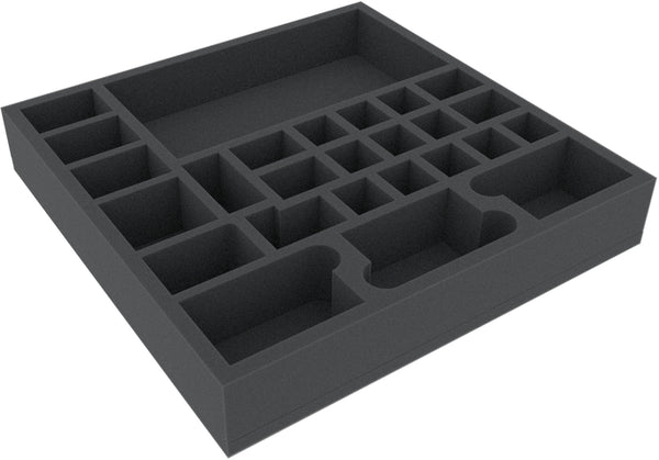 AGMFCS050BO Plateau en mousse de 295 mm x 295 mm x 50 mm pour jeux de société avec 26 compartiments