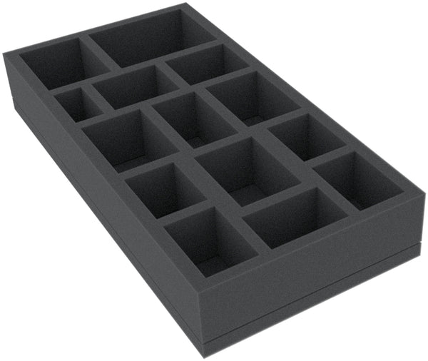 BEMFJK045BO 285 mm x 142,5 mm x 45 mm mousses de rangement pour jeux de société avec 14 compartiments