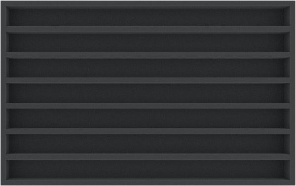 DS040A001 incrustation en mousse Écartement TT - horizontal - 7 fentes pour locomotives, wagons et véhicules ferroviaires miniatures