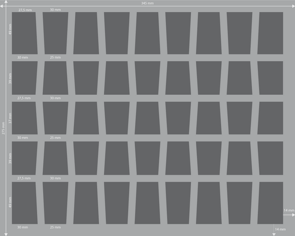 FS050C5BO Plateau en mousse Full-Size de 50 mm avec 45 compartiments