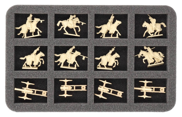 HS035A070 35 mm Half-Size mousses de rangement pour figurines à l'échelle 1:72 (20 mm) - 12 compartiments