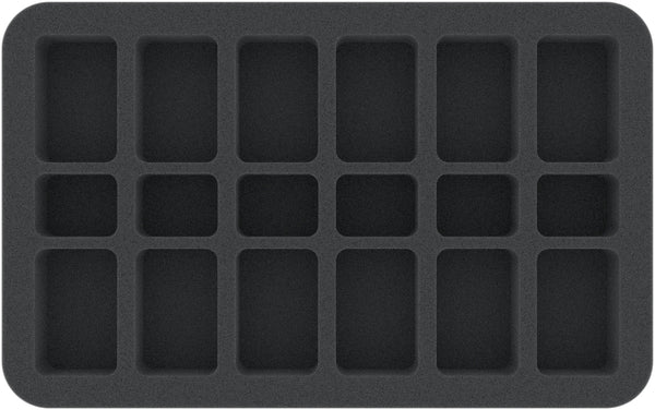 HS035BF01BO Plateau en mousse 35 mm Half-Size avec 18 compartiments