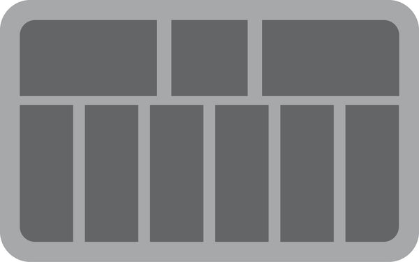 HS035I004BO Plateau en mousse 35 mm Half-Size avec 9 compartiments