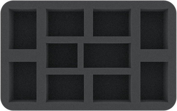 HS050WH08 Plateau en mousse demi-taille 50 mm pour 10 figurines Warhammer