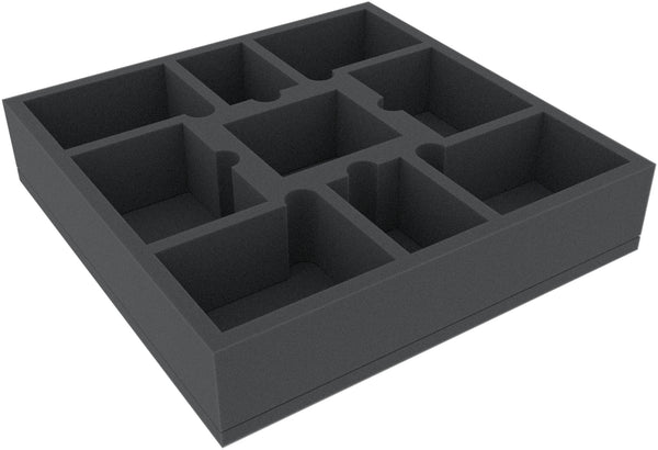 AFEE060BO 285 mm x 285 mm x 285 mm x 60 mm plateau mousse pour jeux de société - 9 compartiments