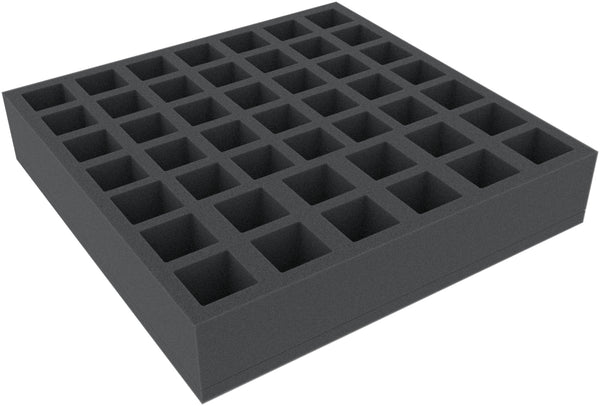AFMEKQ055BO 285 mm x 285 mm x 285 mm x 55 mm plateau mousse pour jeux de société - 47 compartiments