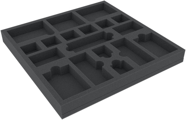 AFMEKS030BO 285 mm x 285 mm x 285 mm x 30 mm plateau en mousse pour accessoires de jeux de société - 18 compartiments