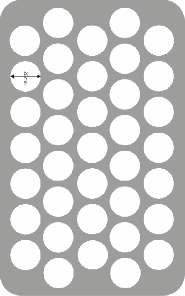 HS070P1BO Plateau en mousse Half-Size de 70 mm avec 37 compartiments