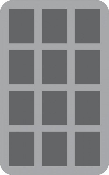 HS070I012BO Plateau en mousse Half-Size de 70 mm à 12 compartiments