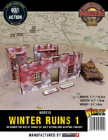 WW2 Achtung Panzer Normandy Winter Ruin 1 (28mm) PRÉPEINTS (Disponible en aout 2025)