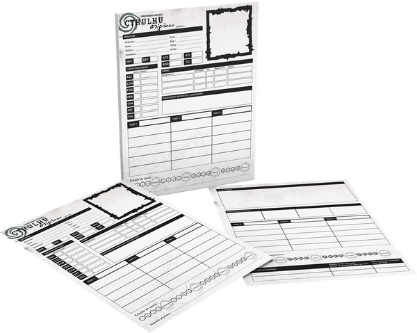 Cthulhu origines : Bloc de feuilles de personnage