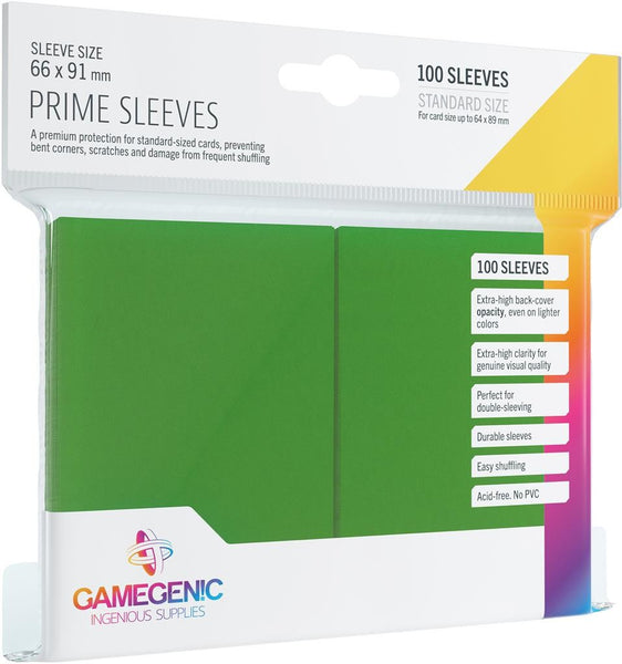 GG : 100 Sleeves Prime GREEN (EN STOCK)