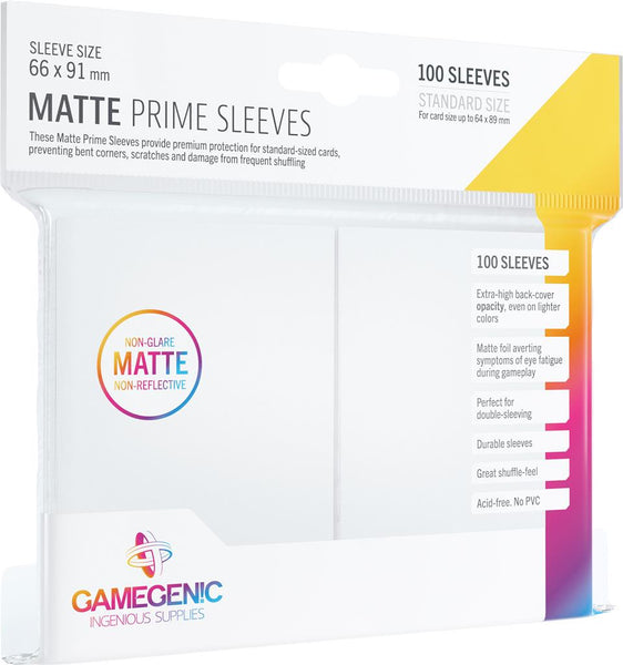 GAMEGENIC : 100 Sleeves Matte Prime White (EN STOCK)