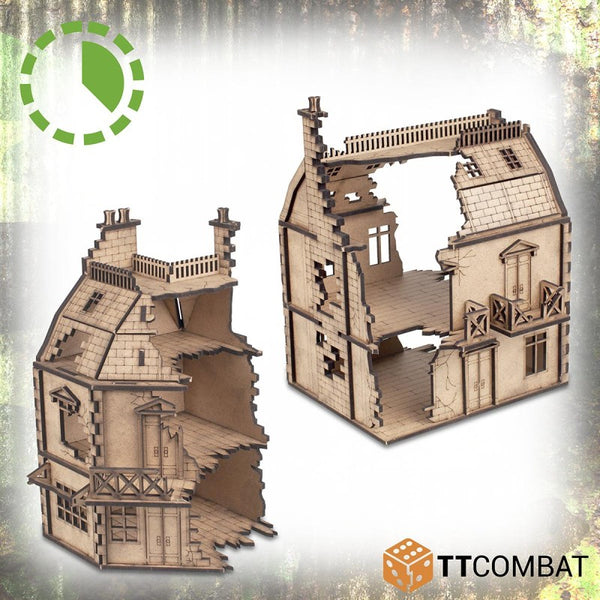 TTCOMBAT - 2 Storey Rowhouse and Corner Shop Destroyed (EN STOCK)(PROMOTION)