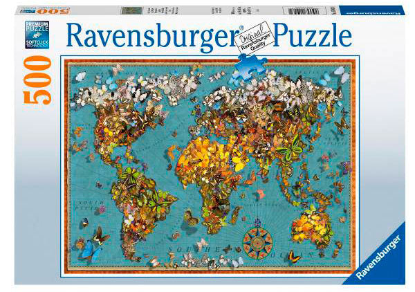 Puzzle - 500p : Mappemonde de Papillons