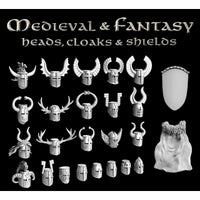 Victrix Miniatures - Medieval & Fantasy Heads, Cloaks & Shields
