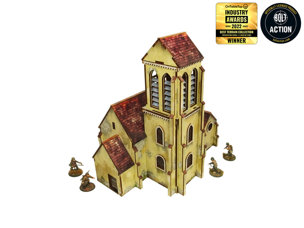 WW2 Normandy Church PREPAINTED [28mm/1:56]