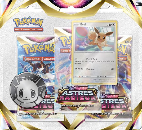 Pokémon Pack 3 Boosters EB10 Astres Radieux Evoli