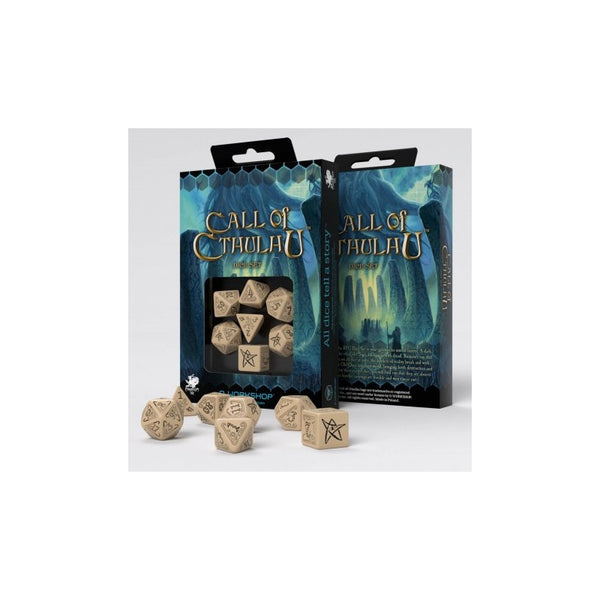 Set de Dés L'Appel de Cthulhu - Beige & Noir (7)