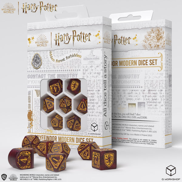 Set de Dés modernes Harry Potter - Griffondor Rouge